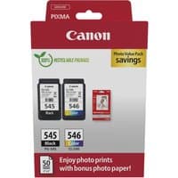 Canon 8287B008 ink cartridge pack with black and tri-color cartridges in recyclable packaging.
