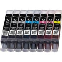 Canon CLI-42 ink cartridge multipack, 8 colors including black, gray, cyan, magenta, yellow, photo cyan, photo magenta.