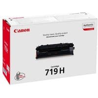 Canon CRG 719H BK toner cartridge box, white with red accents, featuring black cartridge image and Canon logo.