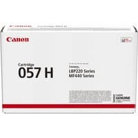 Canon i-SENSYS 057H toner cartridge box, white with red accents and black text, for LBP220 and MF440 series.