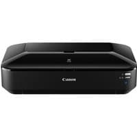 Black Canon PIXMA iX6850 inkjet printer with Wi-Fi, sleek design, front-facing control panel, A3+ size capability.
