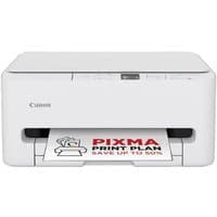 White Canon PIXMA TS6550i multifunction ink-jet printer with front paper tray and top control panel.