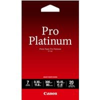 Canon PT-101 Pro Platinum Photo Paper 4x6", red packaging, 20 sheets, glossy finish, 300gsm weight.