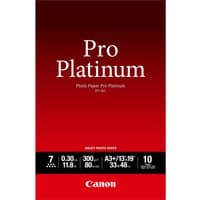 Canon Pro Platinum Photo Paper pack, red cover, A3 Plus size, 10 sheets, bold white text.