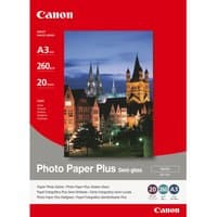 Canon SG-201 Semi-Gloss Photo Paper Plus A3, 20 sheets, red packaging with cityscape image, 260gsm weight.