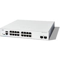 White Cisco Catalyst 1300-16T-2G managed switch with 16 GE ports and 2 SFP slots, rectangular design.
