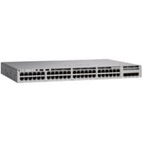 Cisco Catalyst 9200L switch, silver, 48 Ethernet ports, rectangular, front-facing view.