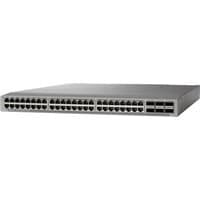 Grey Cisco Nexus 9300 switch with multiple Ethernet ports and PoE capability, rectangular design.