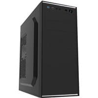 Black and silver CIT Jet Stream mid tower case with USB 3.0, USB 2.0 ports, and side ventilation panel.