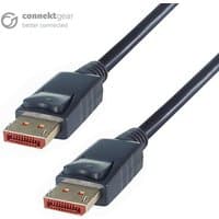 Black connektgear 3m 8K DisplayPort cable with gold lockable male connectors and textured grip.