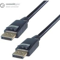 Black 5m DisplayPort cable with gold lockable male connectors by CONNEkT Gear
