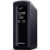 Black CyberPower VP1600EILCD UPS with LCD display, power button, and vented sides