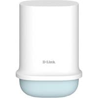 White D-Link 5G/LTE Outdoor CPE with cylindrical shape and smooth finish, featuring a subtle logo on the front.