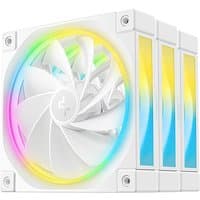 White DeepCool FL12R WH-3 computer case fans with RGB lighting, 12 cm, set of three.
