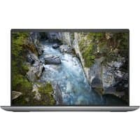 Grey Dell Precision 5690 laptop, 16-inch Full HD+ display, sleek design, UK keyboard, NVIDIA RTX 1000 graphics.