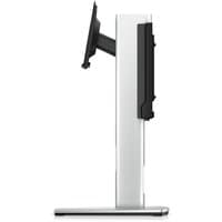 Silver Dell Pro Micro All-in-One Stand MFS22 with adjustable black monitor mount and sleek rectangular base.