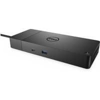 Black Dell WD19S-180W docking station with USB-C and USB 3.2 Gen 2 ports, sleek rectangular design.