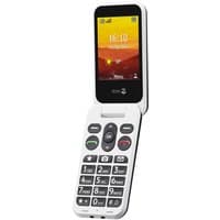 Doro Leva L30 feature phone, graphite and white, 2.8" screen, large buttons, flip design, compact and lightweight.