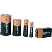 Pack of 16 Easylife Duracell Plus AA batteries with black and copper design, featuring Duracell branding.