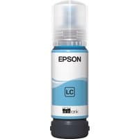 Light cyan Epson ink cartridge with blue label, black cap, and clear top, 70ml capacity for 7.2K pages.