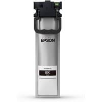 Epson C13T11C140 black ink cartridge, rectangular shape, silver and black design with label showing "BK" and Epson logo.