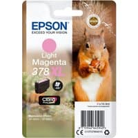 Epson Squirrel Singlepack Light Magenta 378XL ink cartridge with squirrel image on packaging, Claria Photo HD Ink.