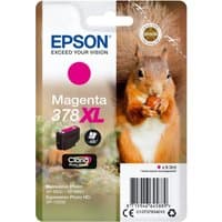 Epson Squirrel Magenta 378XL ink cartridge with squirrel image, Claria Photo HD branding, and magenta color indicator.