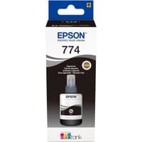 Epson T7741 Pigment Black ink bottle, 140ml, in black and white packaging with blue Epson logo.
