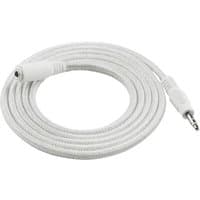 White Eve 10EBL8701 cable with braided texture, 3.5mm audio jack on one end and female connector on the other.
