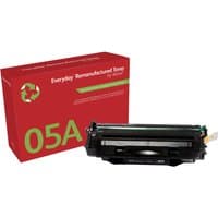 Red box with green recycling symbol, black Xerox toner cartridge compatible with HP 05A, standard capacity.