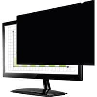 Frameless 24" Fellowes PrivaScreen monitor privacy filter, black screen overlay on a computer display.