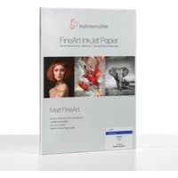 Hahnemühle A2 white matt photo paper pack with art images and red logo on cover.