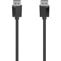Black Hama DisplayPort cable 1.5 m with rectangular connectors and smooth finish