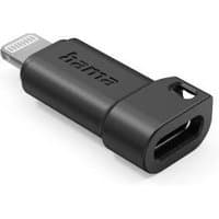 Black Hama 00201734 lightning cable adapter with compact design and USB-C port.