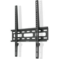 Black Hama TV mount for 75" screens, adjustable brackets, wall-mount design with multiple holes for secure installation.