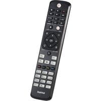 Black Hama IR wireless TV remote with numeric keypad, navigation buttons, and labeled function keys.