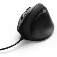 Black ergonomic Hama EMC-500 right-hand USB optical mouse with vertical design and side buttons.