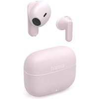 Pink Hama Freedom Light II TWS in-ear Bluetooth headset with compact charging case and sleek design.