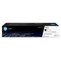 HP 117A Black Original Laser Toner Cartridge in black box with blue HP logo and white label detailing.
