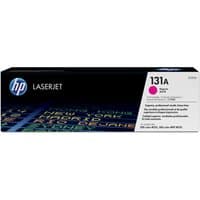 HP 131A magenta LaserJet toner cartridge in black box with colorful text and HP logo.