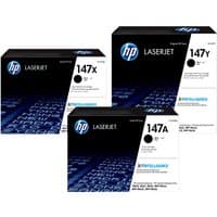 HP 147Y black LaserJet toner cartridge box with blue and black design, HP logo, and product details.