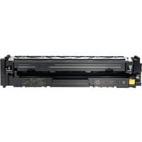 HP 207X yellow toner cartridge with black casing, yellow label, and HP branding on the side.