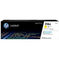 HP 216A Yellow LaserJet Toner Cartridge in black box with blue HP logo and colorful text design.