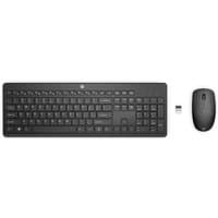 Black HP 235 wireless keyboard with full layout and matching mouse, includes USB receiver.