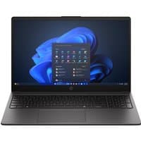 Black HP 250R G10 laptop with 15.6" Full HD display, Intel Core i5, and 8 GB RAM, featuring a sleek keyboard design.