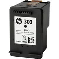 HP 303XL tri-color ink cartridge, black casing, white label with HP logo and QR code.
