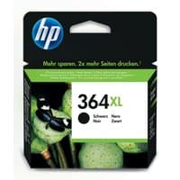 HP 364XL black ink cartridge in green and black packaging with HP logo and lotus image.