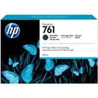 HP 761 matte black ink cartridge box with blue butterfly design and HP logo.