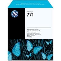 HP 771 DesignJet Maintenance Cartridge, blue box with butterfly design and HP logo.