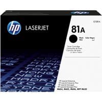 HP 81A Black Original LaserJet Toner Cartridge box with blue HP logo and black text on white background.